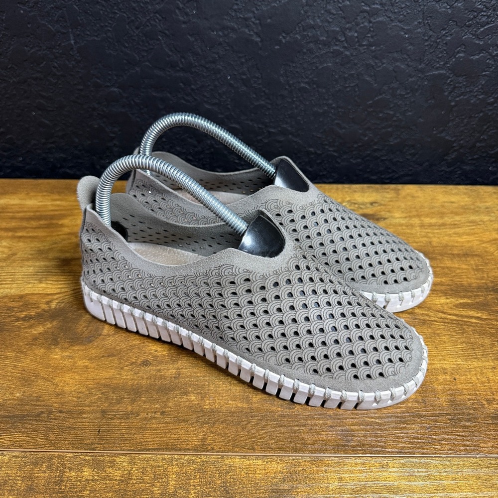 Ilse Jacobsen Tulip 139 Grey Microfiber Slip-On Loafer Women 37